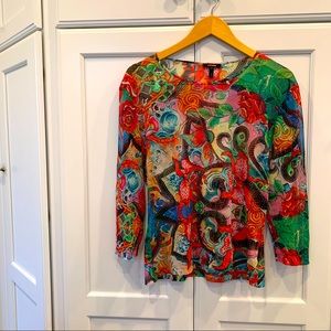 🌿 Escada 3/4th length Sleeve Swirl Shirt 🌹